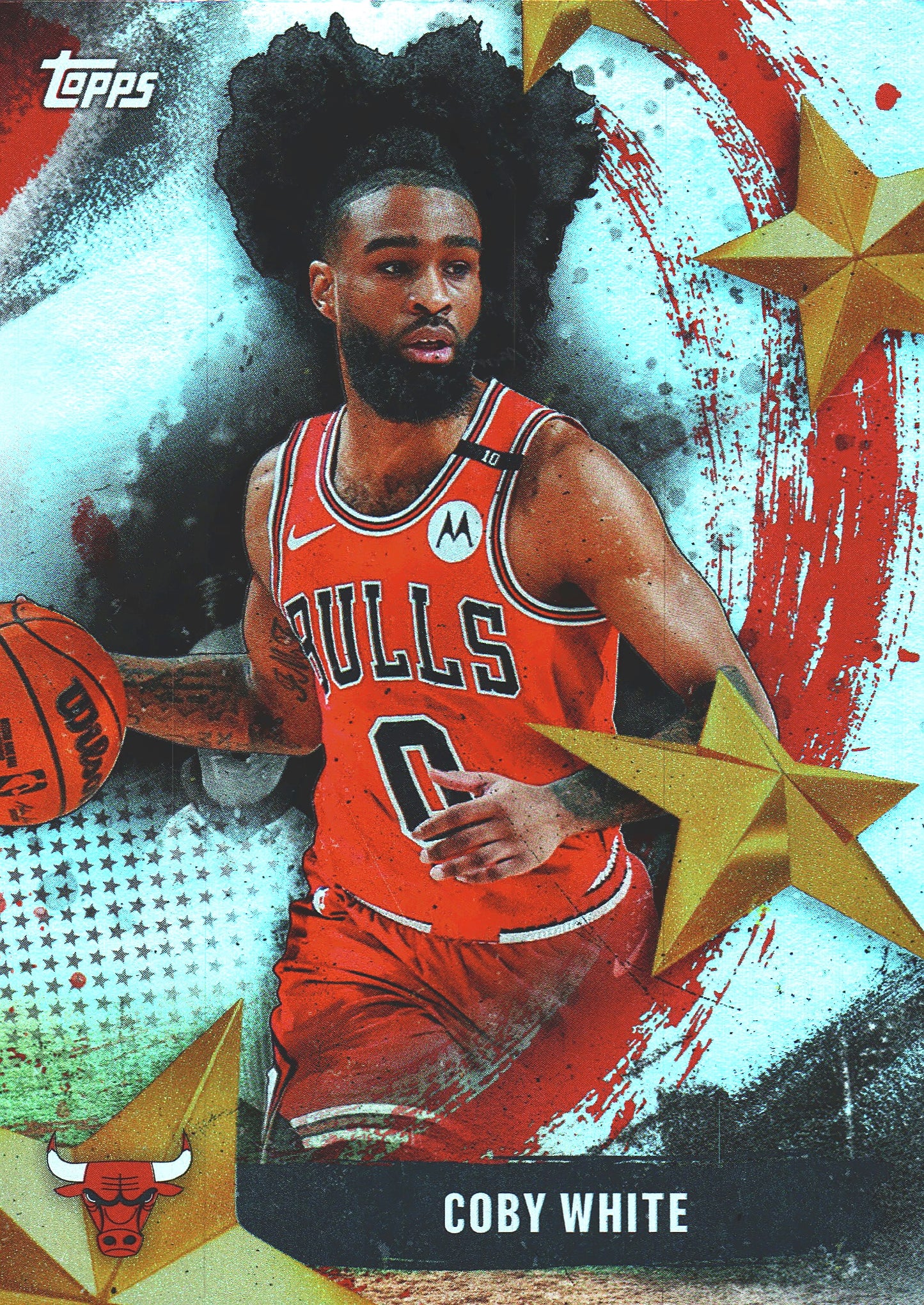 2025 Topps NBA Stars of NBA Foilboard Coby White #SA-16 Chicago Bulls