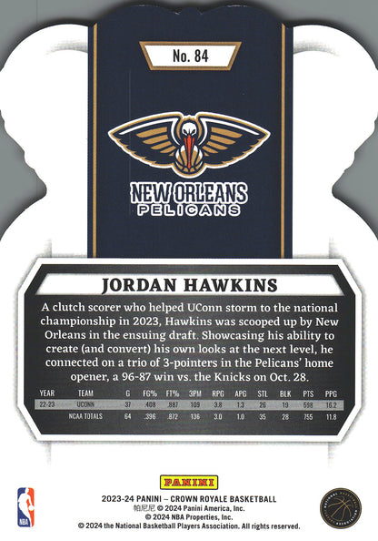 2023 Panini Crown Royale Jordan Hawkins RC #84 New Orleans Pelicans