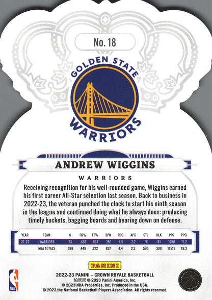 2022 Panini Crown Royale Andrew Wiggins #18 Golden State Warriors