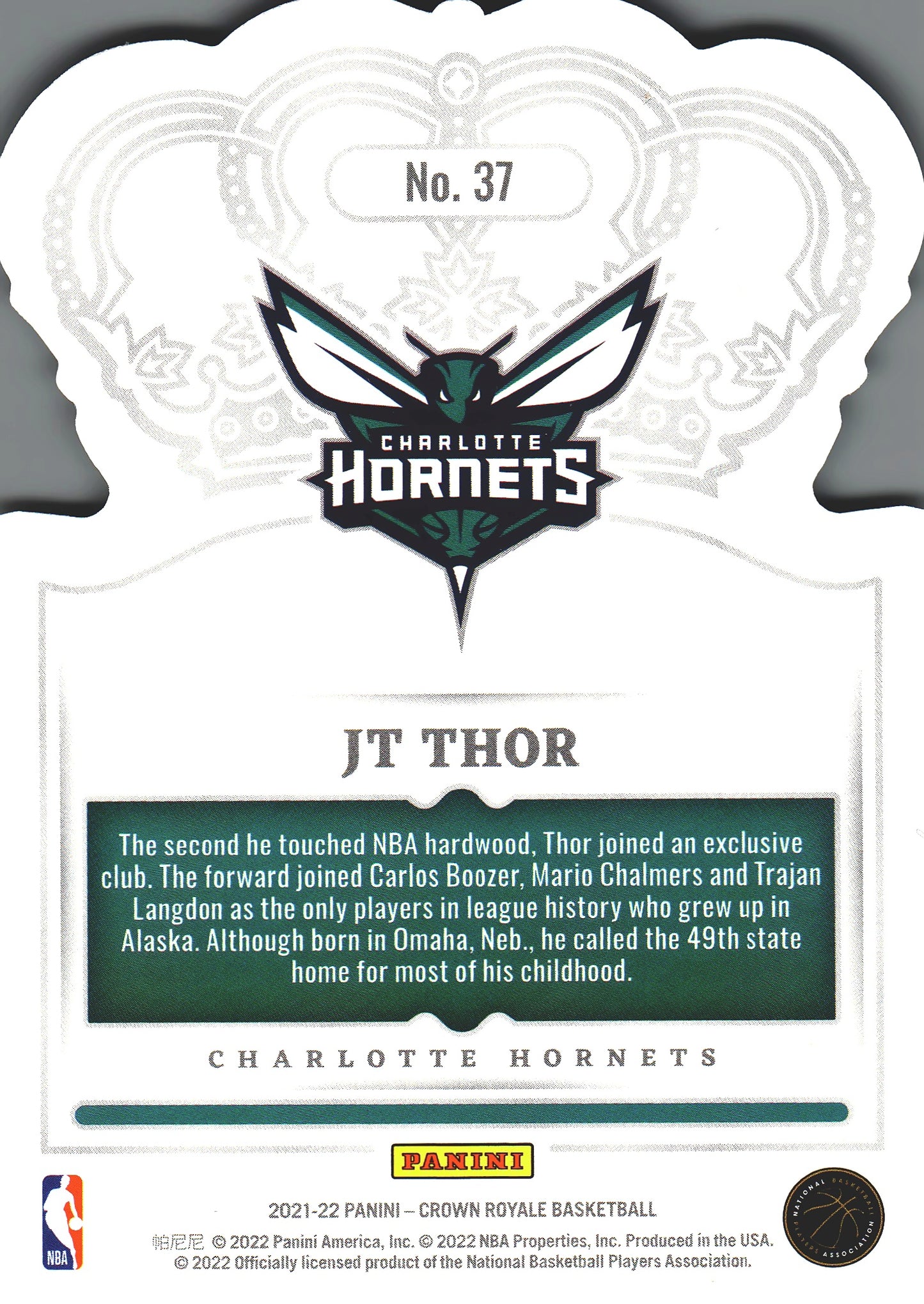 2021 Panini Crown Royale JT Thor #37 Charlotte Hornets