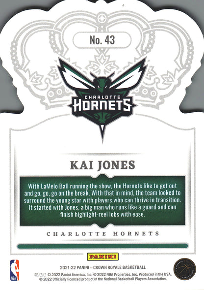 2021 Panini Crown Royale Kai Jones RC #43 Charlotte Hornets