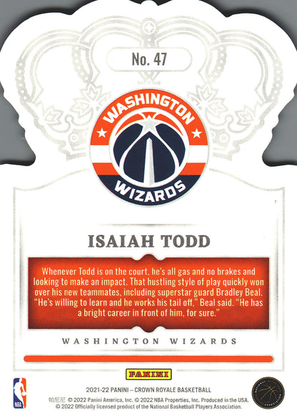 2021 Panini Crown Royale Isaiah Todd #47 Washington Wizards