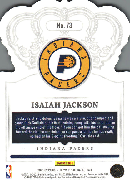 2021 Panini Crown Royale Isaiah Jackson RC #73 Indiana Pacers