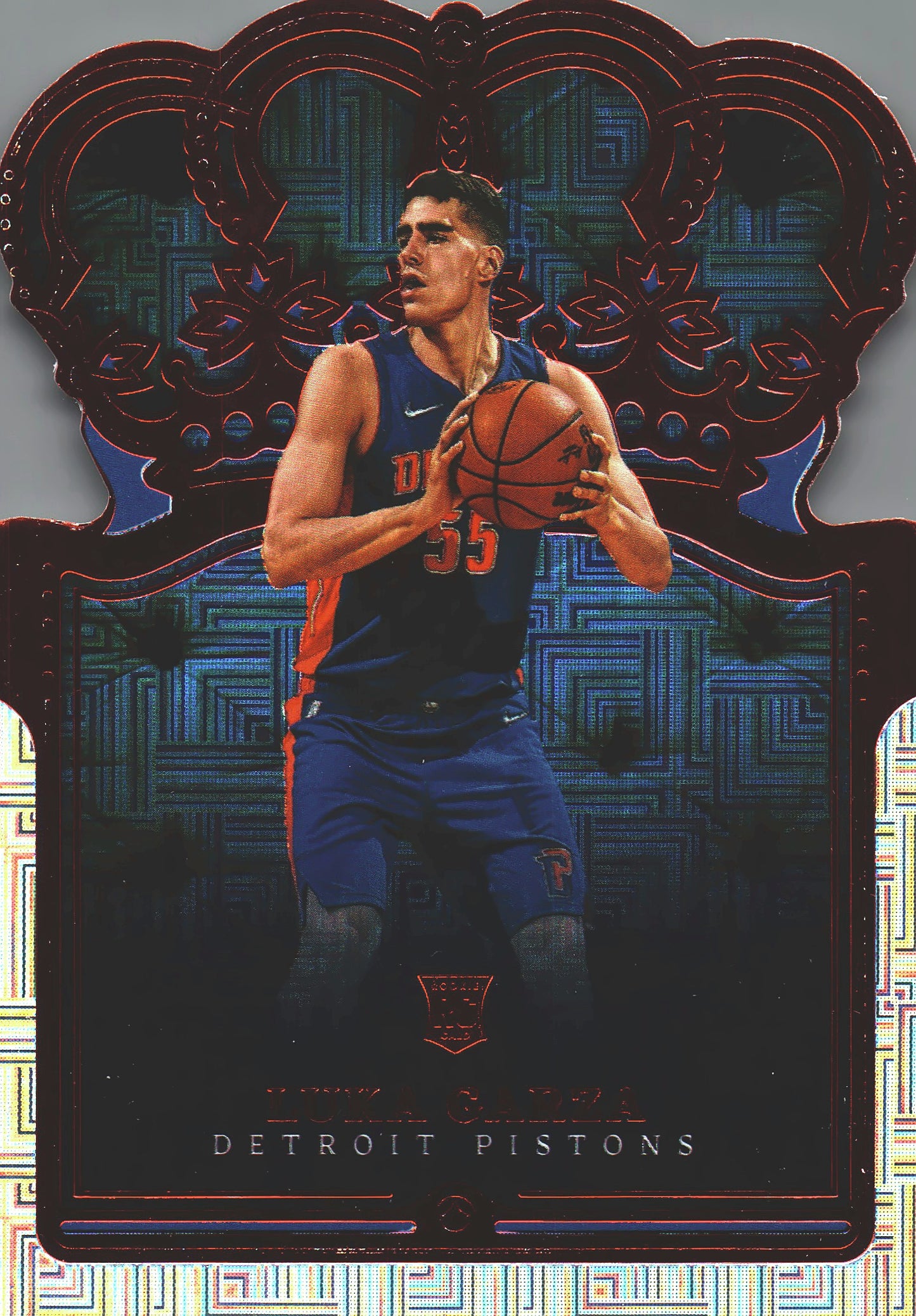 2021 Panini Crown Royale Red Asia Luka Garza RC #27 Detroit Pistons