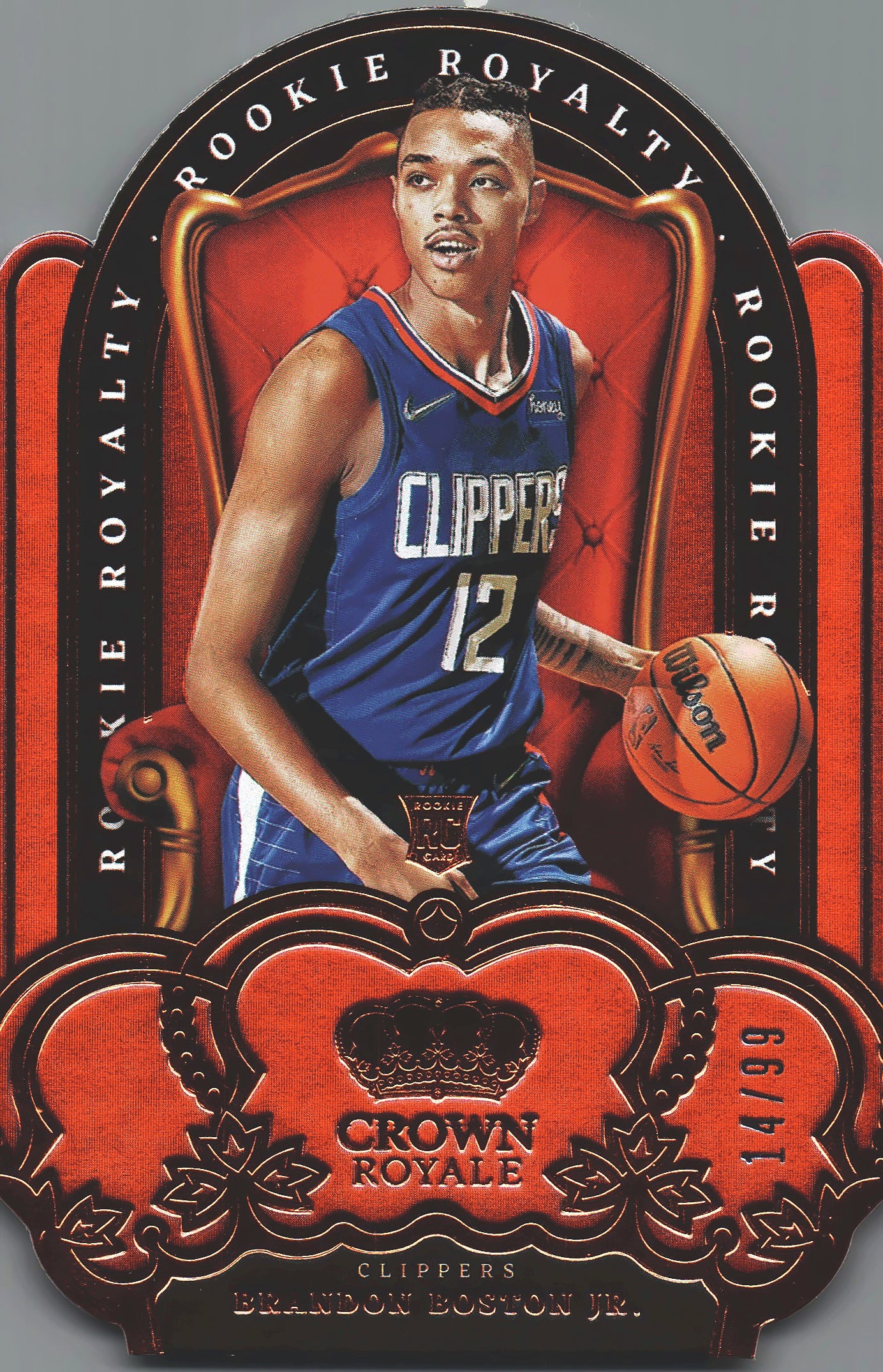 2021 Panini Crown Royale Rookie Royalty /99 Brandon Boston Jr. RC #16 Los Angeles Clippers
