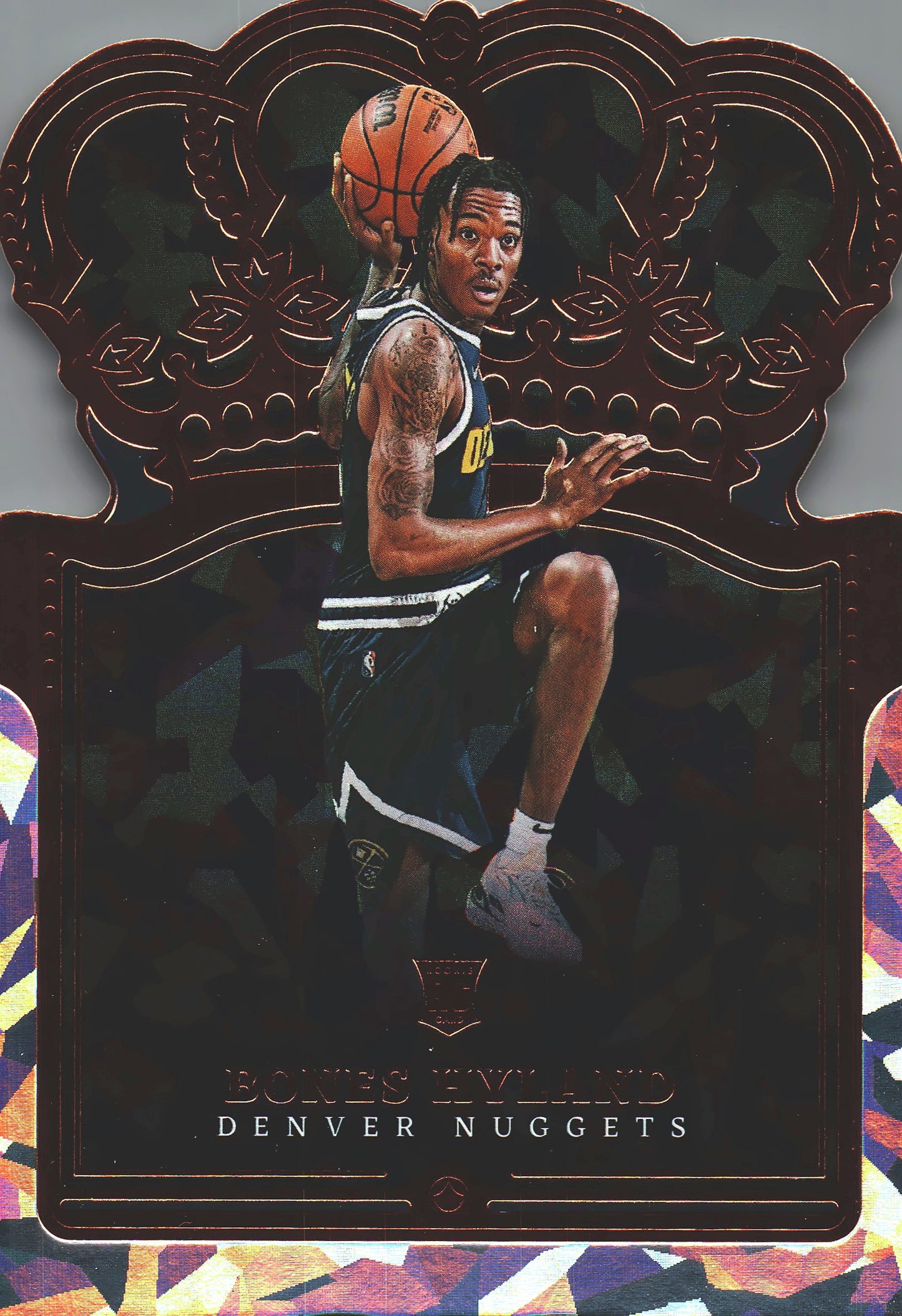 2021 Panini Crown Royale Crystal Bones Hyland RC #5 Denver Nuggets