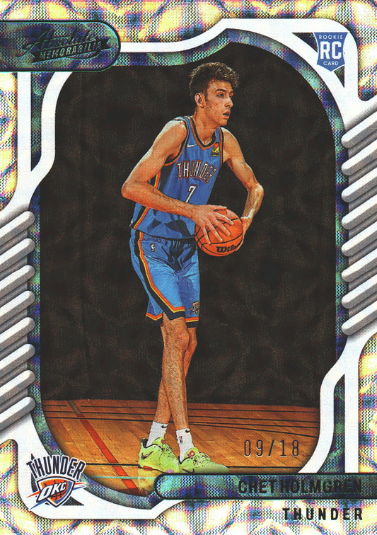 2022 Panini Chronicles Absolute Asia Jade /18 Chet Holmgren RC #102 Oklahoma City Thunder