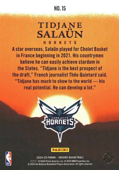 2024 Panini Origins Dawn /25 Tidjane Salaun RC #15 Charlotte Hornets
