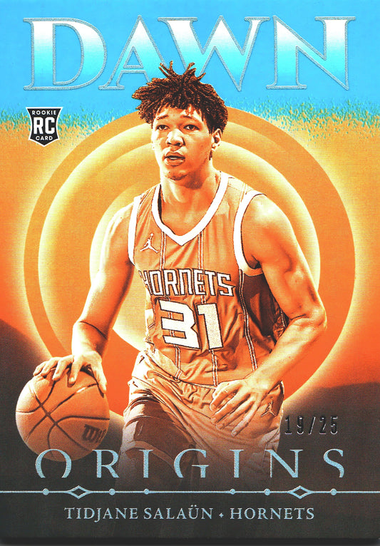 2024 Panini Origins Dawn /25 Tidjane Salaun RC #15 Charlotte Hornets