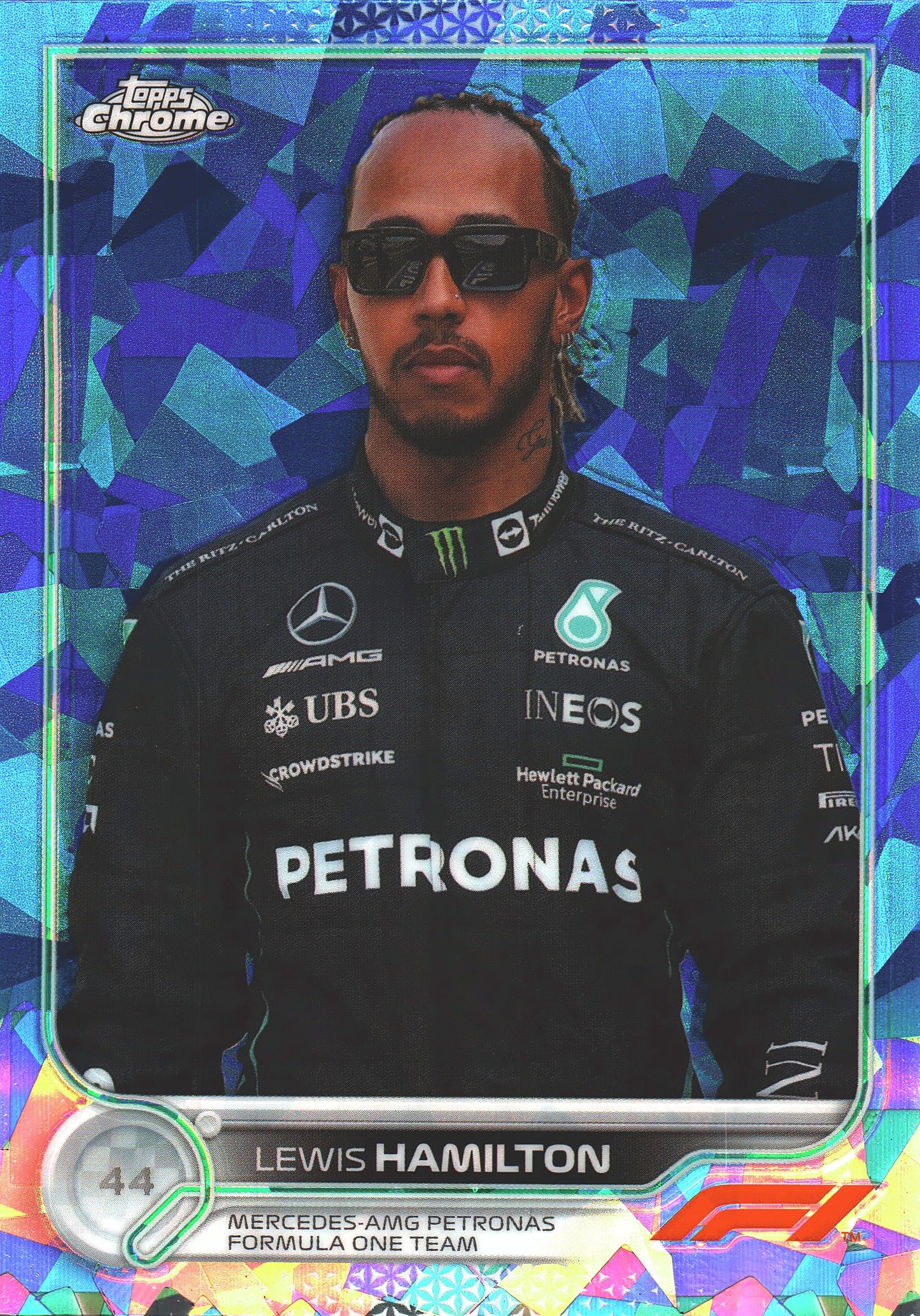 2022 Topps Chrome Sapphire Formula 1 Lewis Hamilton #198 Mercedes