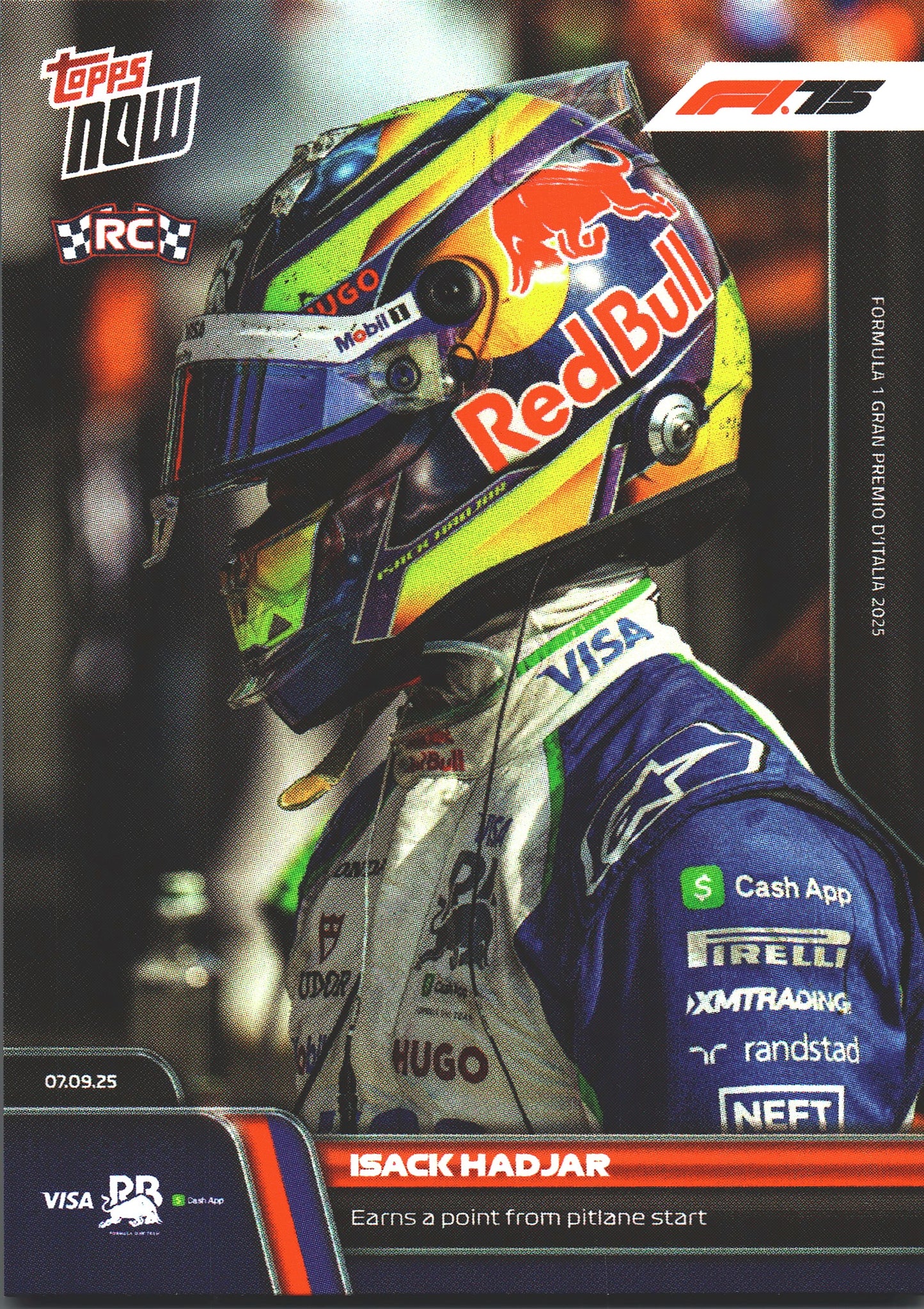 2025 Topps Now Formula 1 RC Isack Hadjar #062 Visa Cash App RB