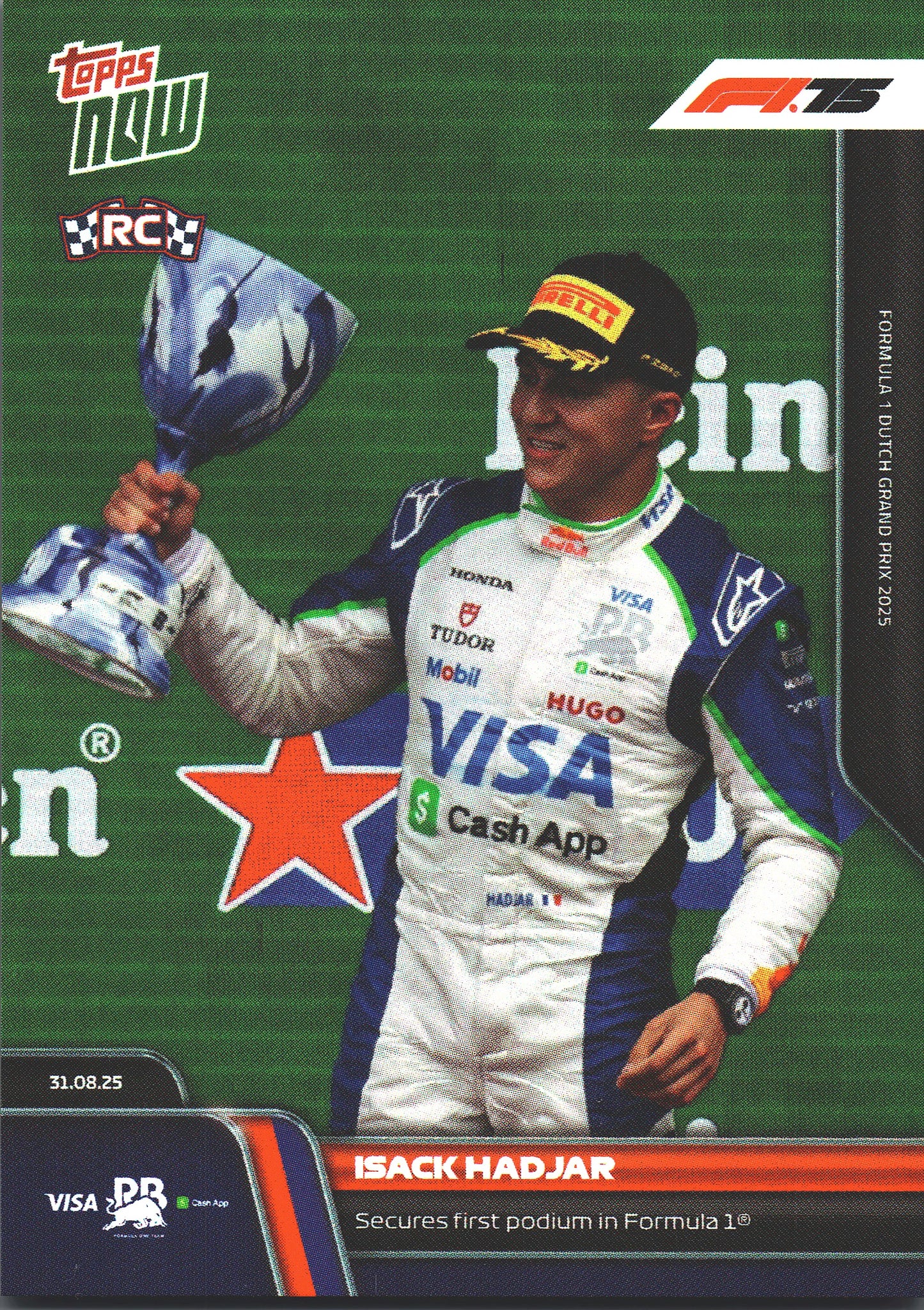 2025 Topps Now Formula 1 RC Isack Hadjar #058 Visa Cash App RB