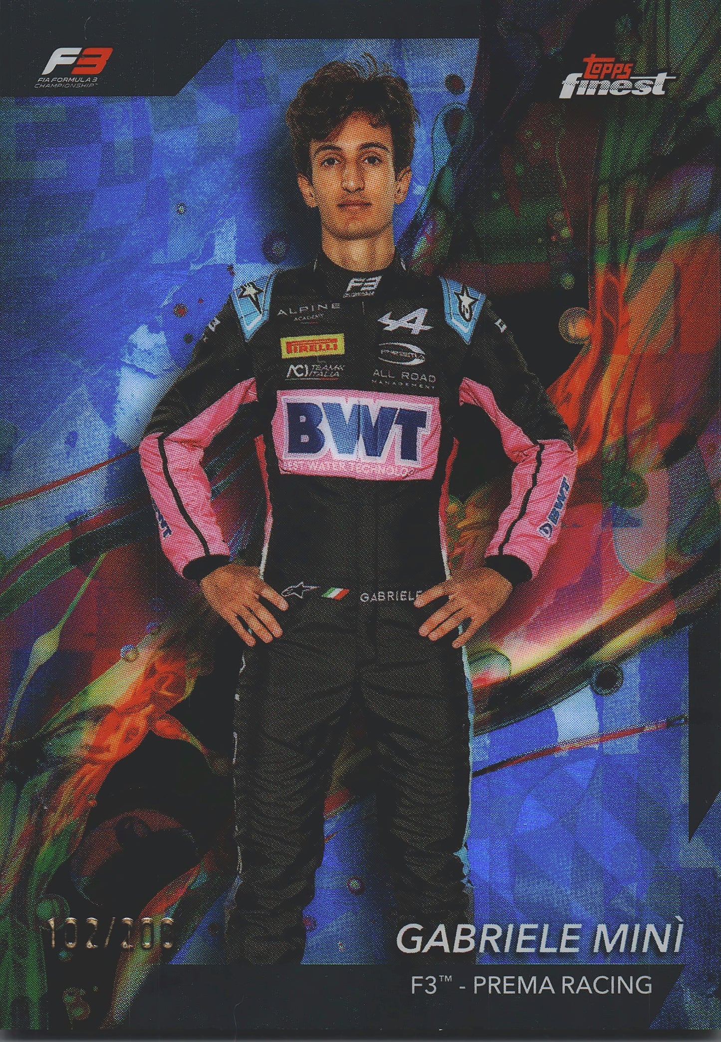 2024 Topps Finest Formula 1 Blue /200 Gabriel Mini #44 F2