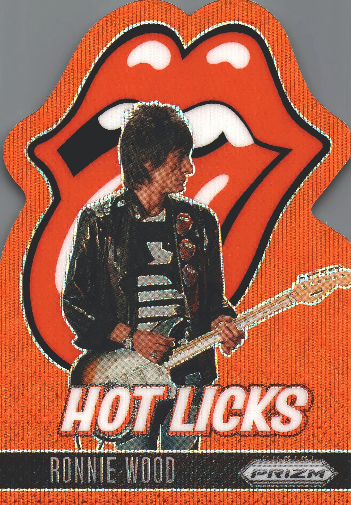 2025 Panini Prizm The Rolling Stones Hot Licks Orange Wave /199 Ronnie Wood #7