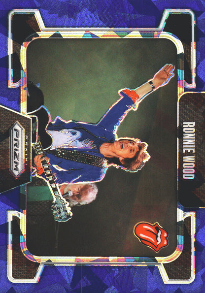 2025 Panini Prizm The Rolling Stones Blue Ice /75 Ronnie Wood #90