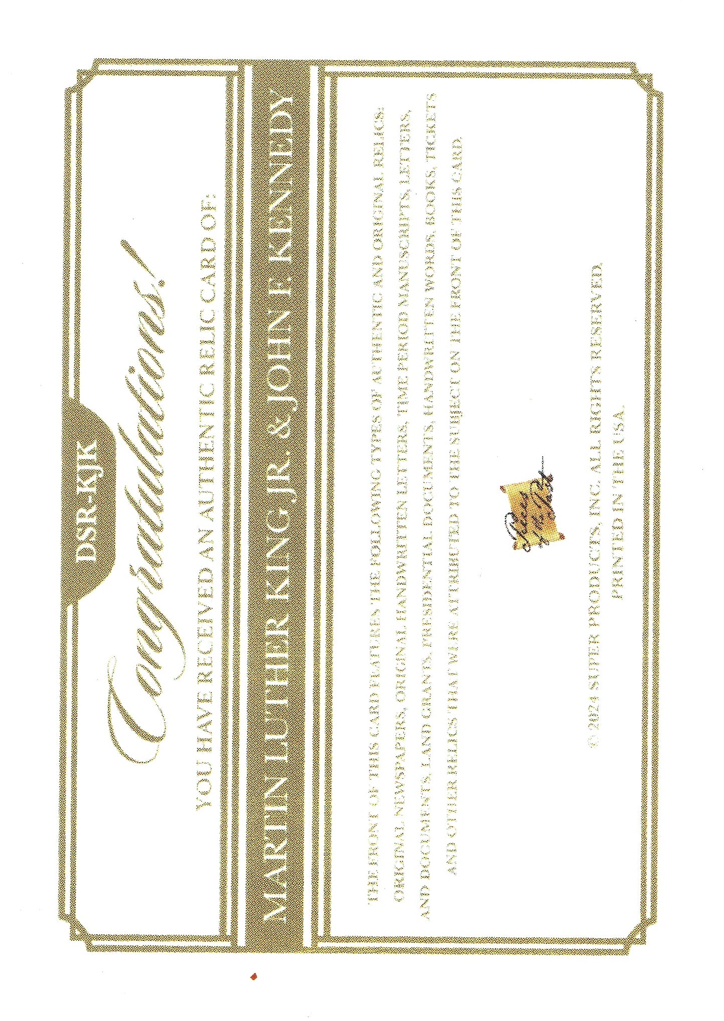 2024 Pieces of the Past Dual Relic Martin Luther King Jr/JF Kennedy #DSR-KJK