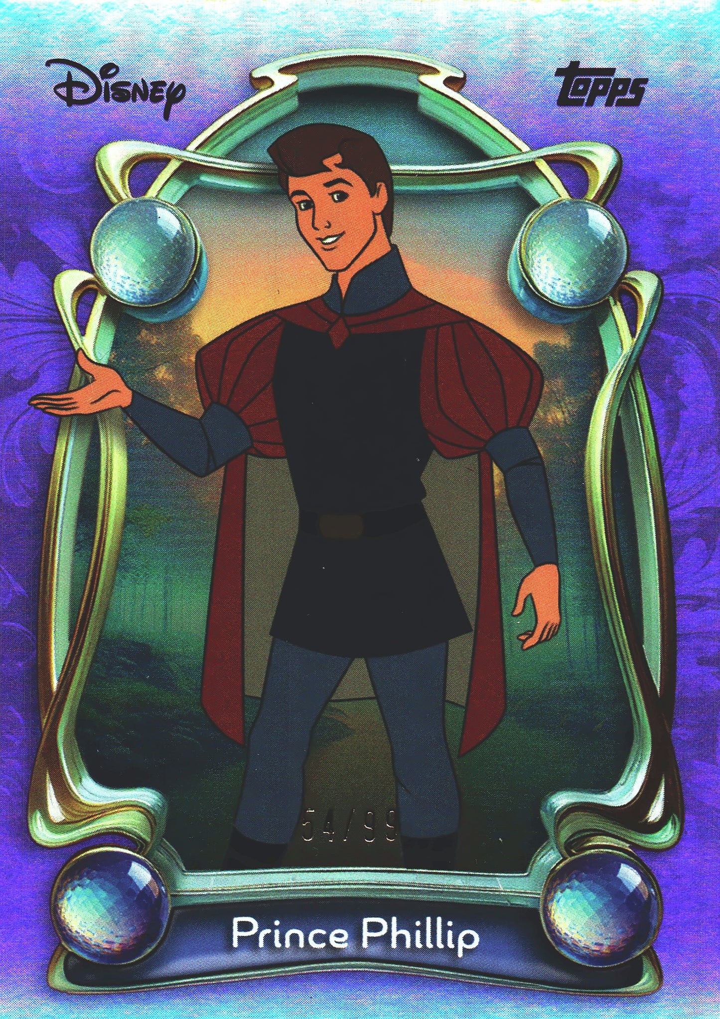 2025 Topps Disney Wonder Prince Phillip Purple Foil /99 #34