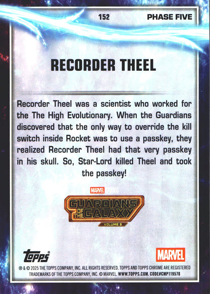 2025 Topps Chrome Marvel Studios Captain America Refractor /76 Recorder Theel #152