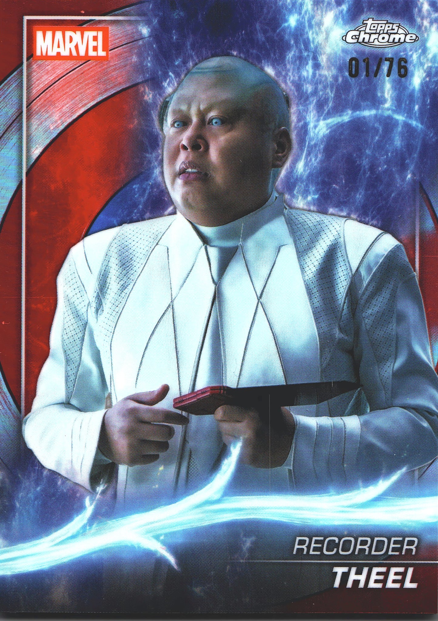 2025 Topps Chrome Marvel Studios Captain America Refractor /76 Recorder Theel #152