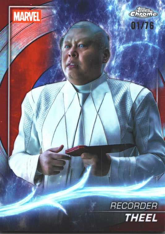 2025 Topps Chrome Marvel Studios Captain America Refractor /76 Recorder Theel #152
