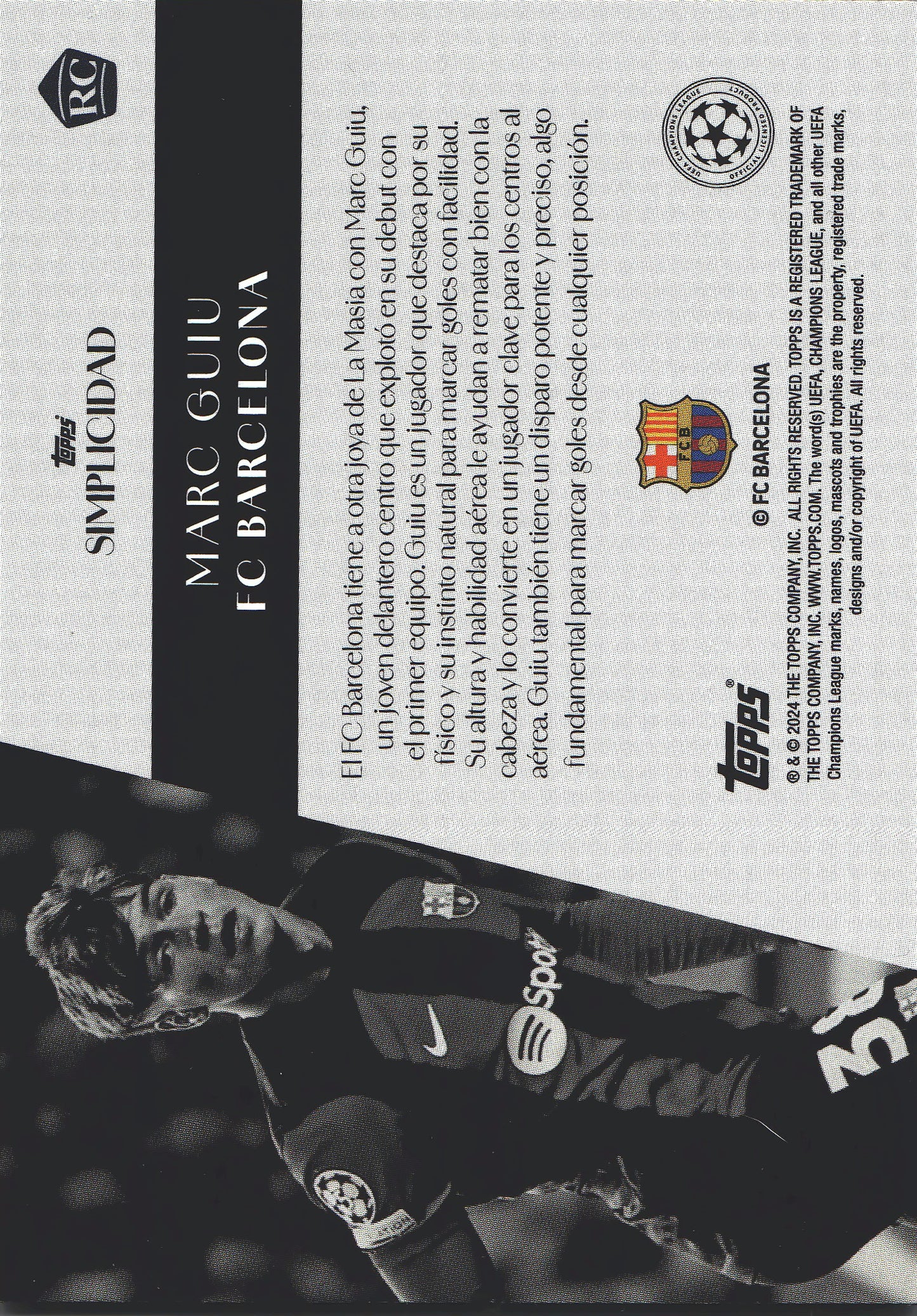 2023 Topps Simplicidad UCC Marc Guiu RC FC Barcelona