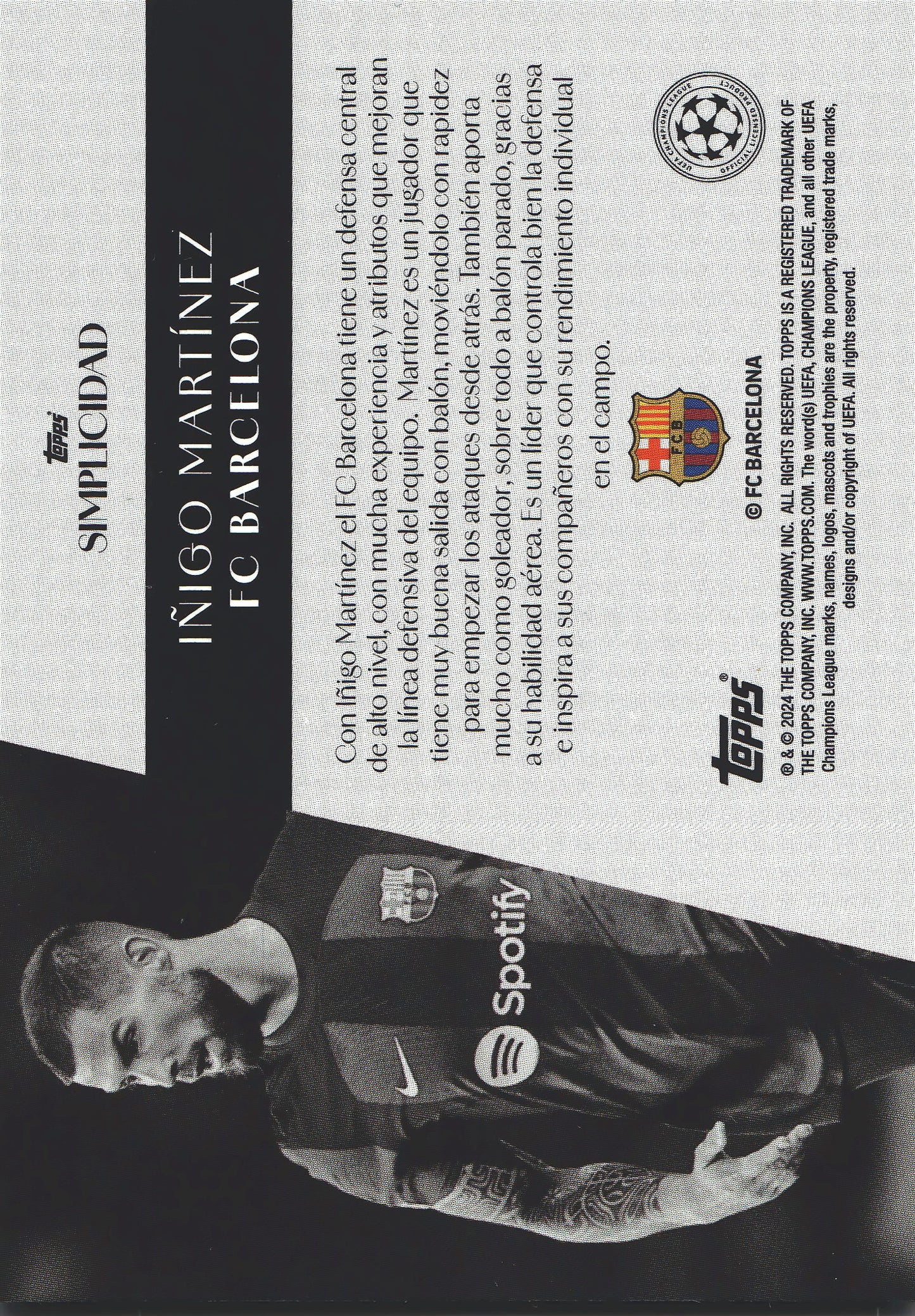 2023 Topps Simplicidad UCC Inigo Martinez FC Barcelona