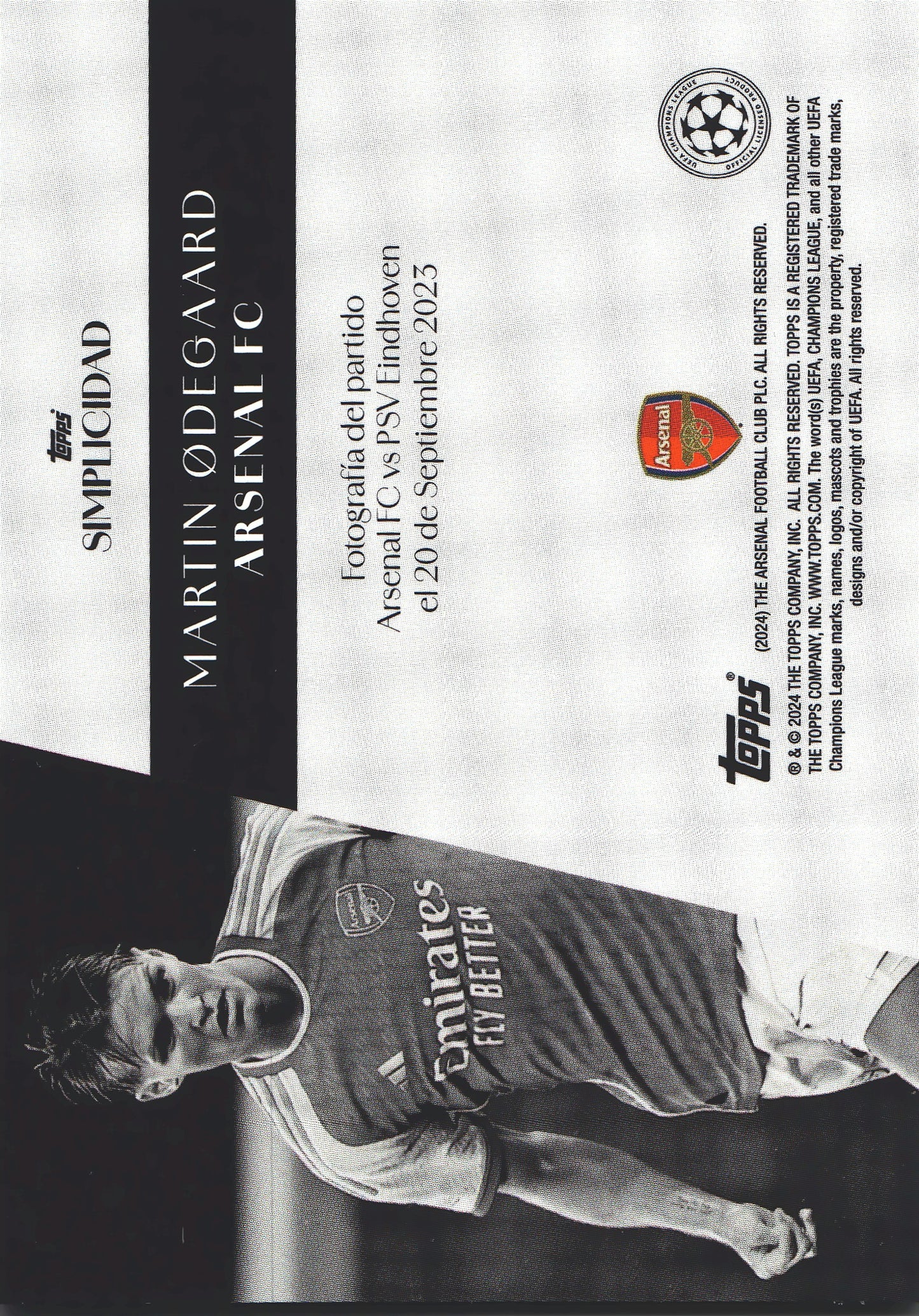 2023 Topps Simplicidad UCC Martin Odegaard Arsenal
