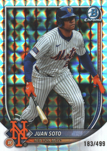 2025 Topps Bowman Chrome Juan Soto Geometric /499 #22 New York Mets