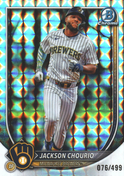 2025 Topps Bowman Chrome Jackson Chourio Geometric /499 #40 Milwaukee Brewers