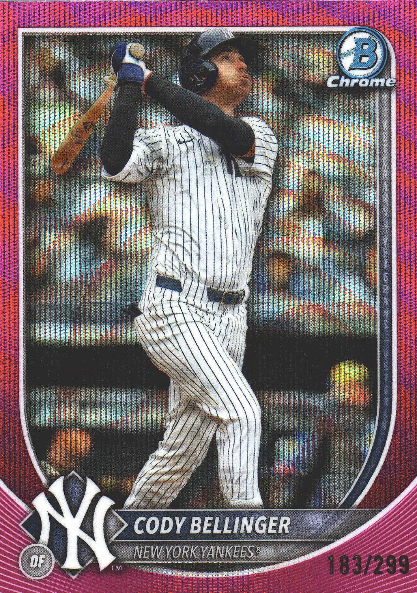 2025 Topps Bowman Chrome Cody Bellinger Fuchsia Wave /299 #78 New York Yankees