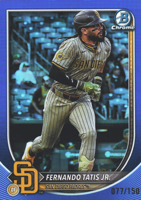 2025 Topps Bowman Chrome Fernando Tatis Jr Blue /150 #8 San Diego Padres