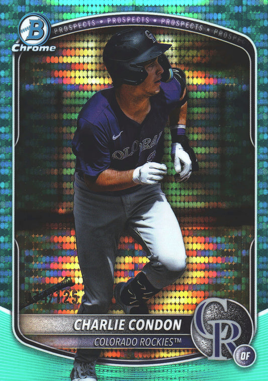 2025 Topps Bowman Chrome Prospect Charlie Condon Aqua Pulsar /125 #BCP-248 Colorado Rockies
