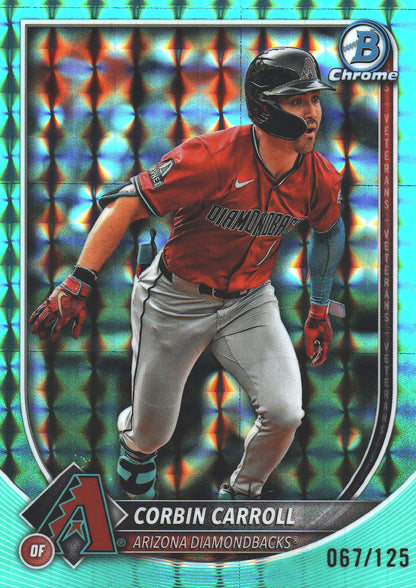 2025 Topps Bowman Chrome Corbin Carroll Aqua Geometric /125 #85 Arizona Diamondbacks