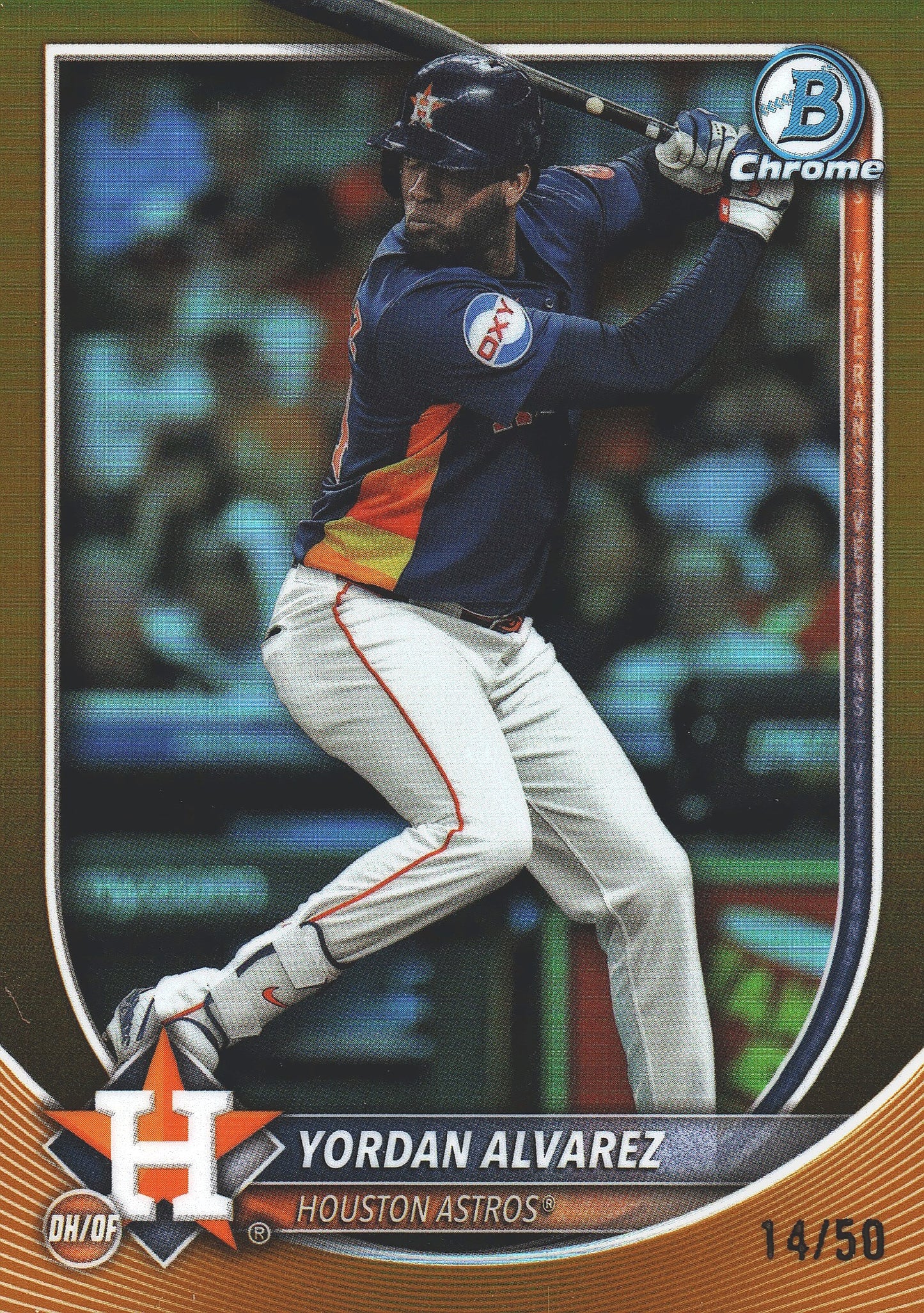 2025 Topps Bowman Chrome Yordan Alvarez Gold /50 #81 Houston Astros