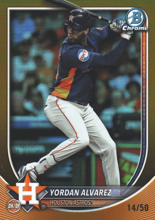 2025 Topps Bowman Chrome Yordan Alvarez Gold /50 #81 Houston Astros
