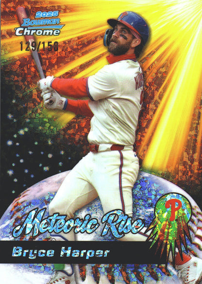 2025 Topps Bowman Chrome Bryce Harper Meteoric Rise /150 #MR-14 Philadelphia Phillies
