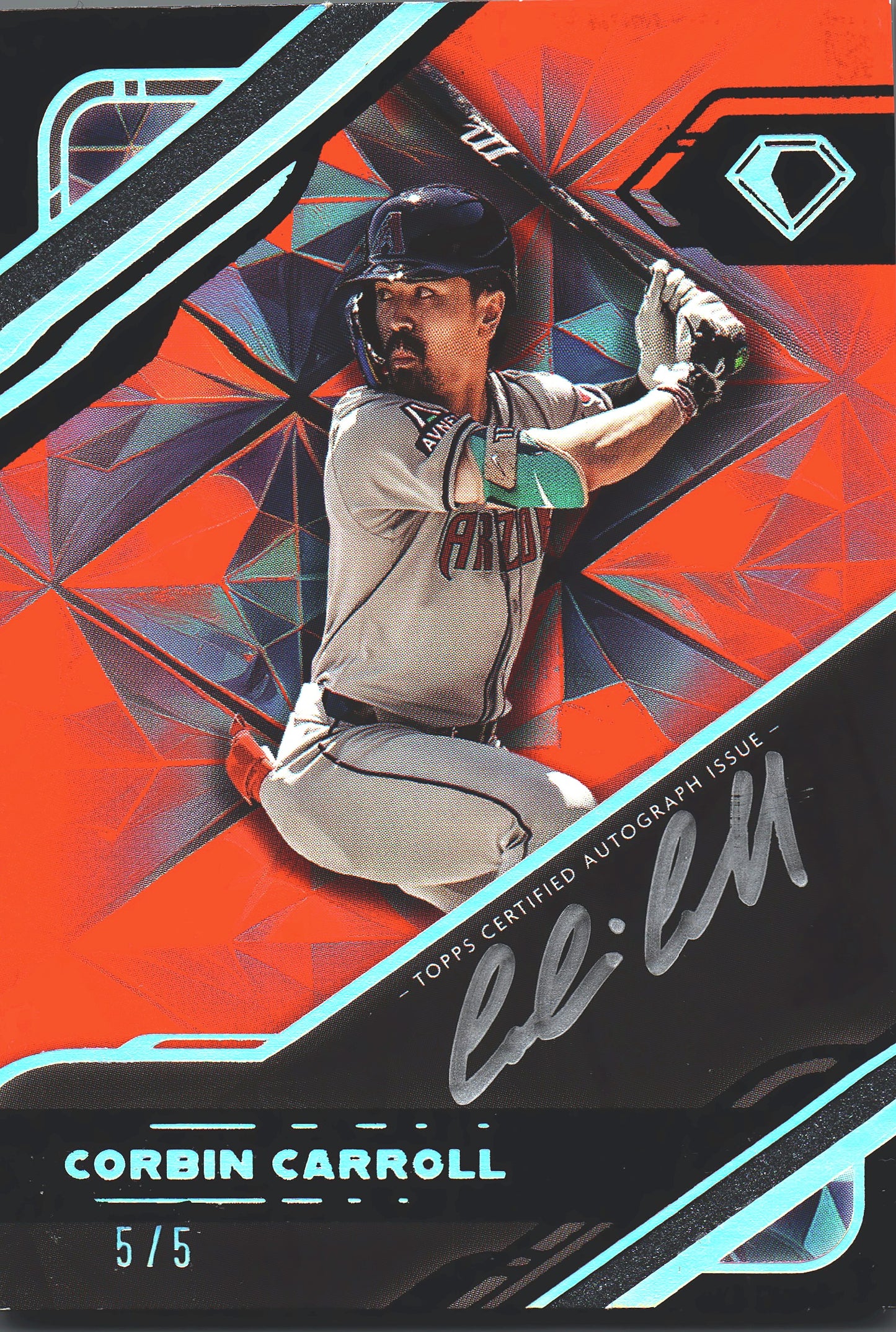 2025 Topps Diamond Icons Corbin Carroll Black PolychromatINK auto /5 #BPA-CC Arizona Diamondbacks