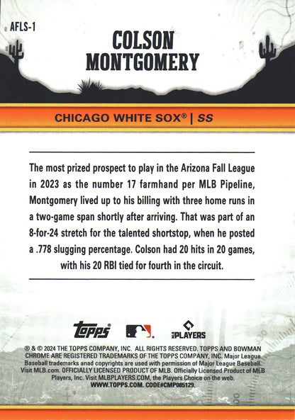 2024 Topps Bowman Chrome AFL Fall Stars Colson Montgomery #AFLS-1 Chicago White Sox