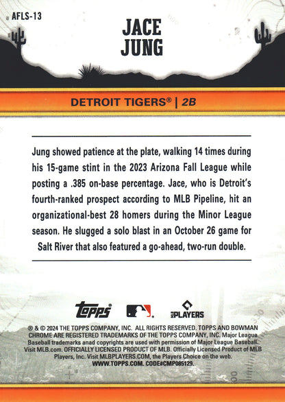 2024 Topps Bowman Chrome AFL Fall Stars Jace Jung #AFLS-13 Detroit Tigers
