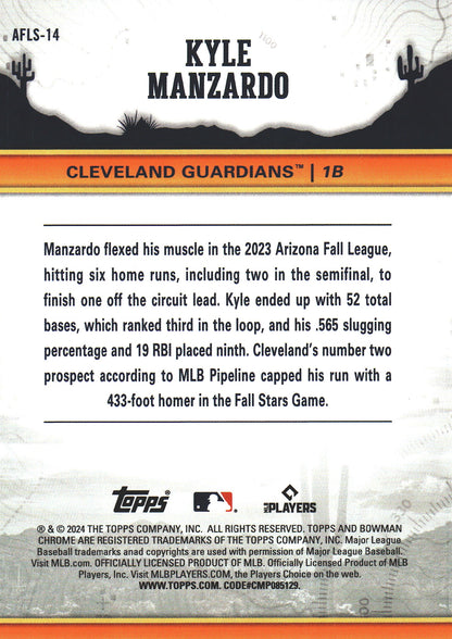 2024 Topps Bowman Chrome AFL Fall Stars Kyle Manzardo #AFLS-14 Cleveland Guardians