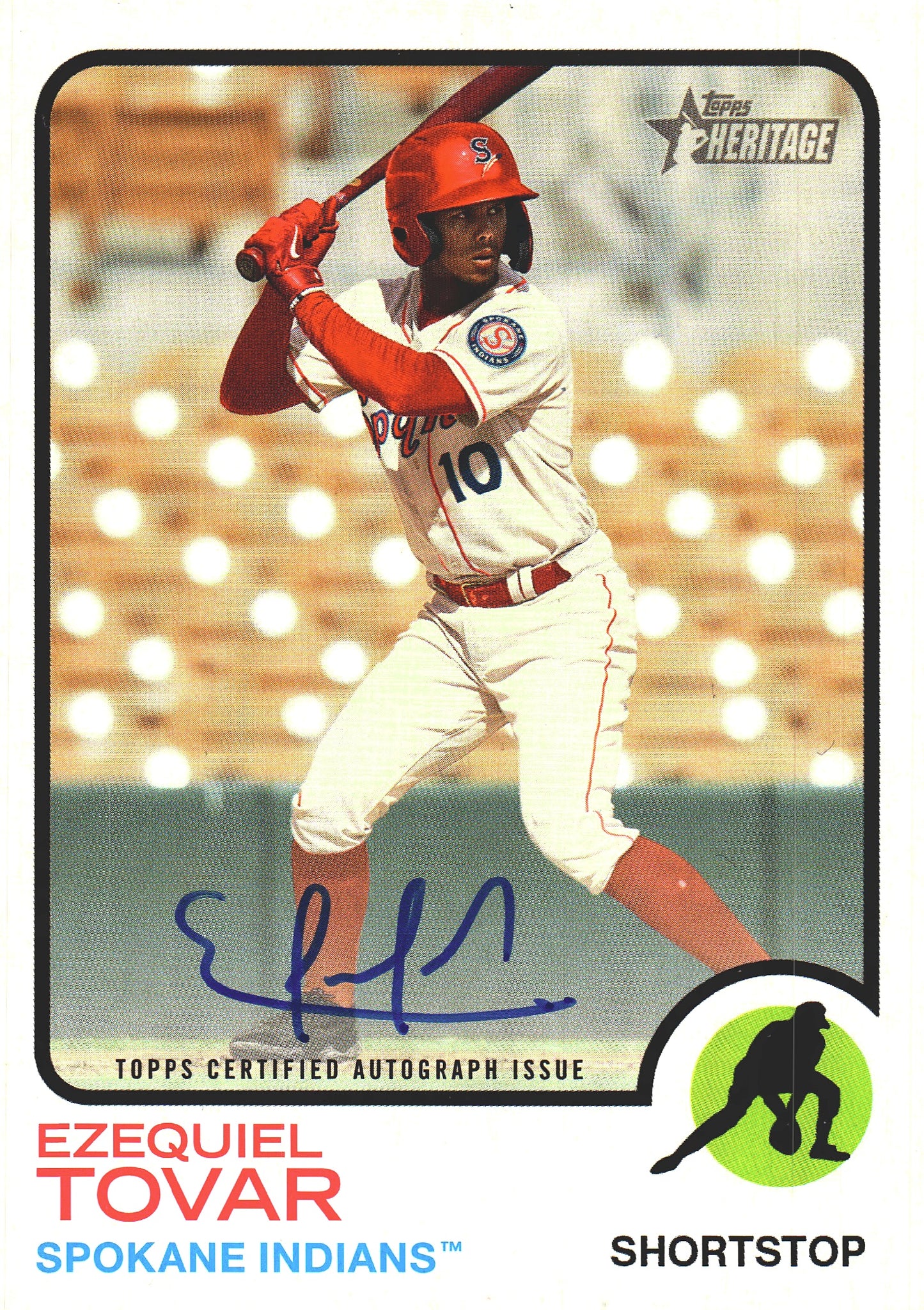 2022 Topps Heritage Ezequiel Tovar RC Autograph #ROA-ET Spokane Indians (MiLB)
