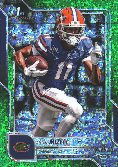 2025 Topps Bowman University Aidan Mizell Green Mini Diamond /99 #90 Florida Gators (NCAA)