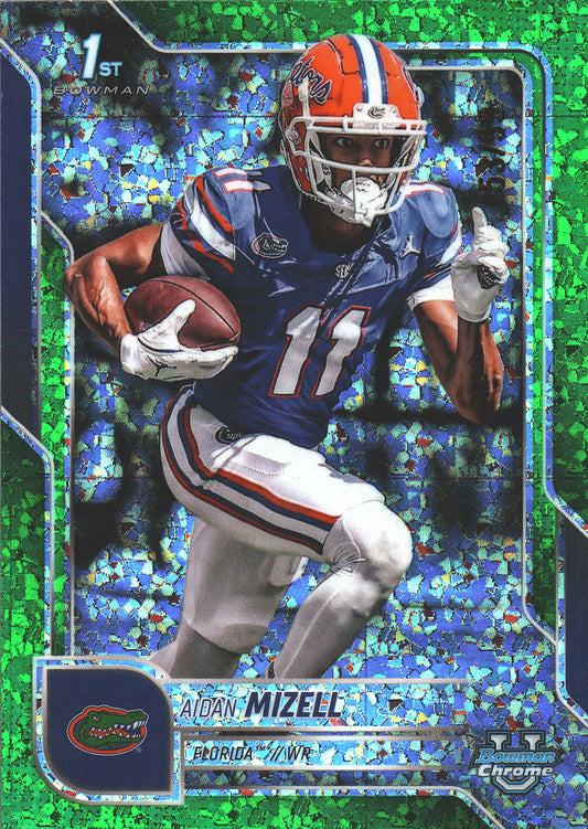 2025 Topps Bowman University Aidan Mizell Green Mini Diamond /99 #90 Florida Gators (NCAA)