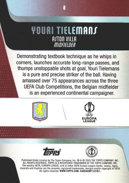 2025 Topps UCC Youri Tielemans #8 Aston Villa