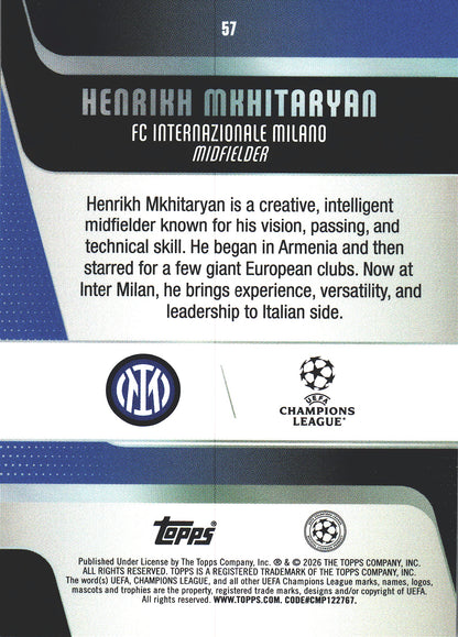 2025 Topps UCC Henrikh Mkhitaryan #57 Inter Milan