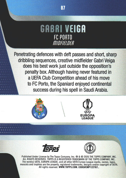 2025 Topps UCC Gabri Veiga #87 FC Porto