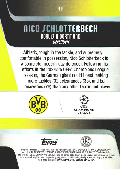 2025 Topps UCC Nico Schlotterbeck #99 Borussia Dortmund