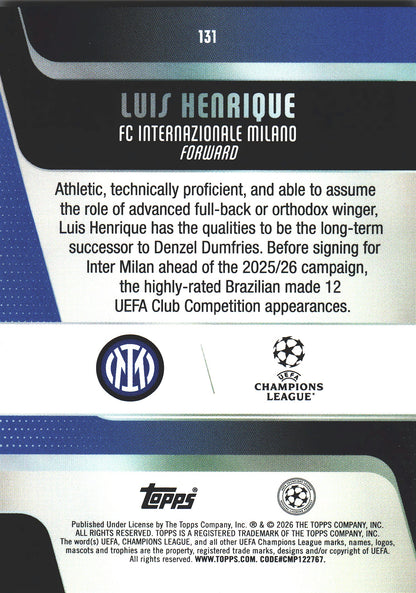 2025 Topps UCC Luis Henrique #131 Inter Milan