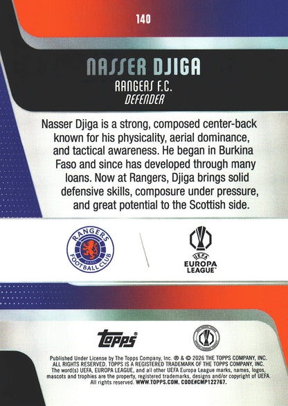 2025 Topps UCC Nasser Djiga #140 Glasgow Rangers