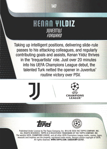 2025 Topps UCC Kenan Yildiz #147 Juventus